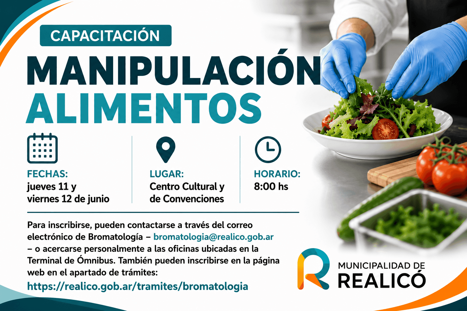 Abren las inscripciones para una nueva capacitación en Manipulación de Alimentos en Realicó.