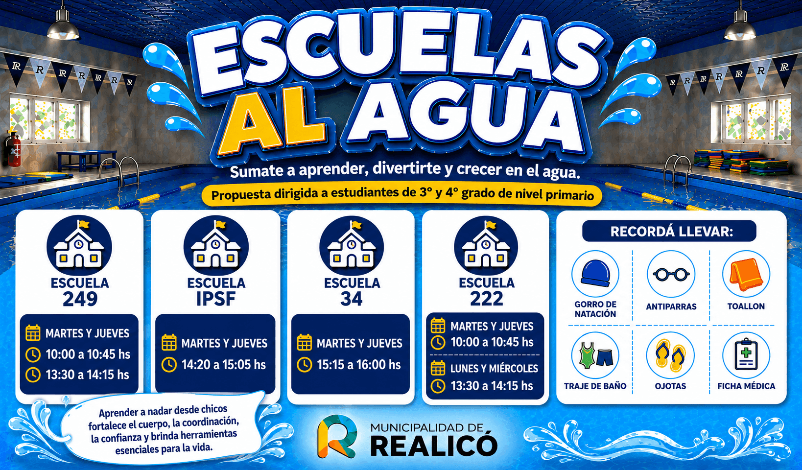 Escuelas al Agua retoma sus actividades luego del receso invernal